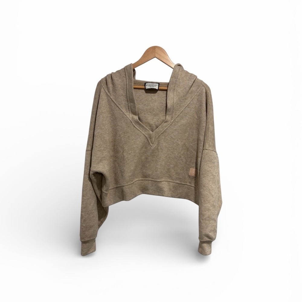 Ever-Rever Tan Women's Cropped Hoodie and Short Set